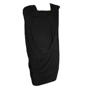 Lafeyette Dress Womens Size L Large 148 Solid All Black Drape Neck Sleeveless‎